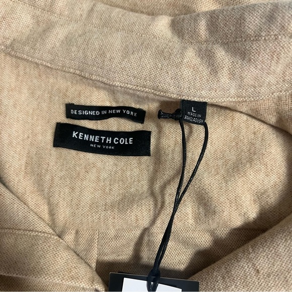 Kenneth Cole Mens Large Techni-Cole Button Up Knit Preppy Pockets Super Soft NWT - Picture 6 of 8